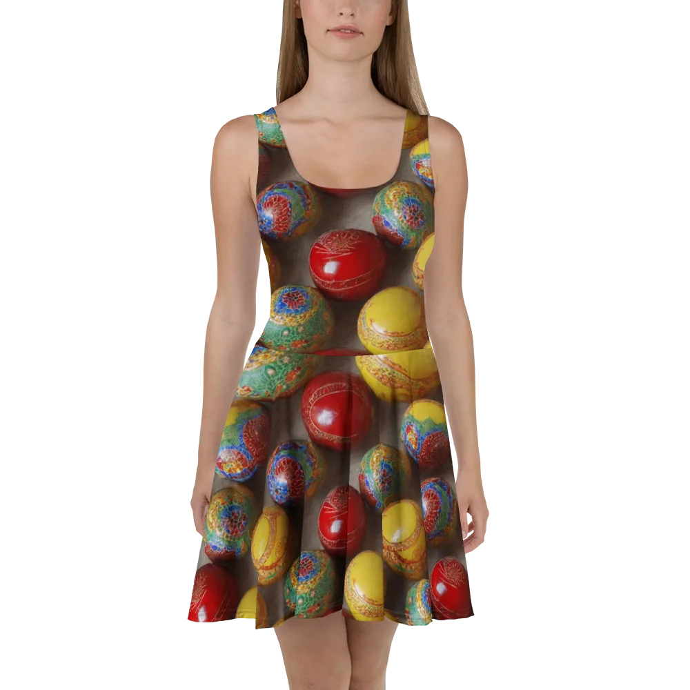 Carnival Baubles on Skater Dress — Front