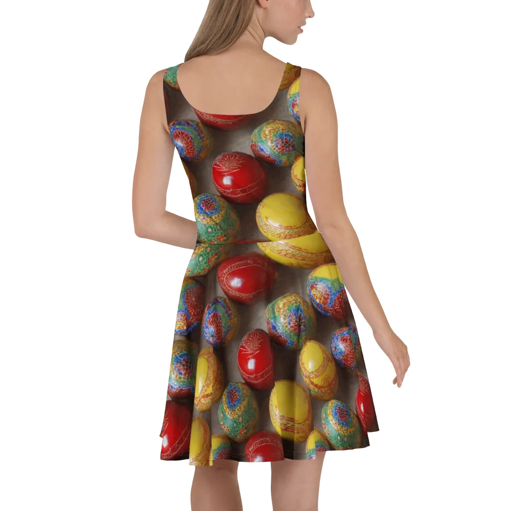 Carnival Baubles on Skater Dress — Back