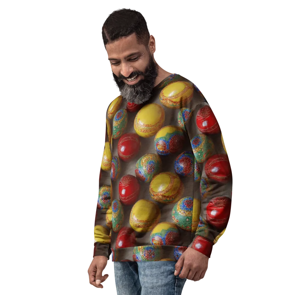 Carnival Baubles on Sweatshirt — Left Front