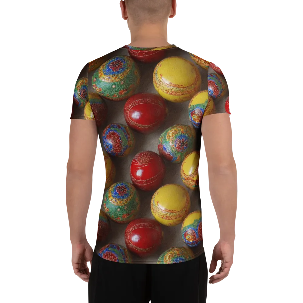 Carnival Baubles on Men's Athletic T-Shirt — Back