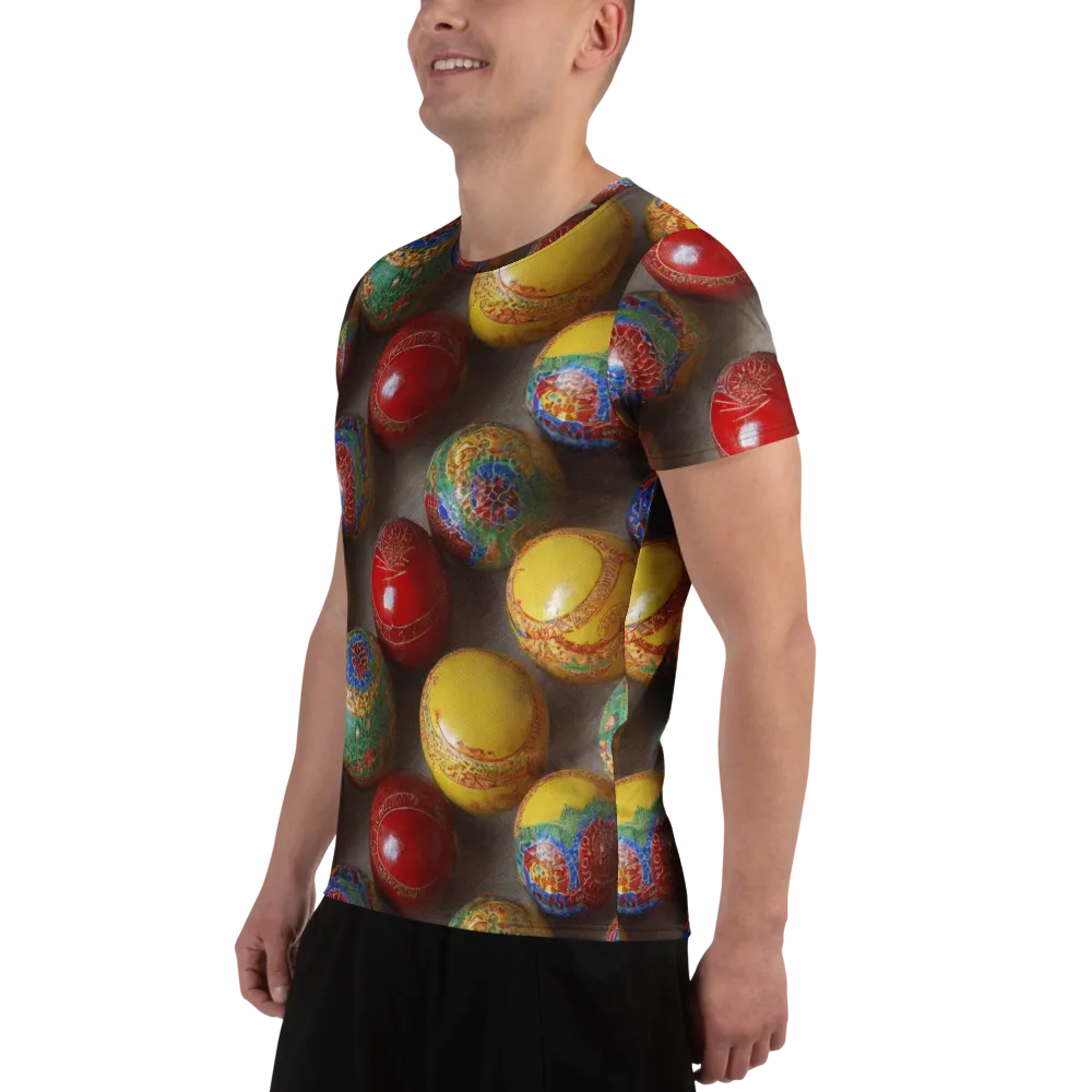 Carnival Baubles on Men's Athletic T-Shirt — Left