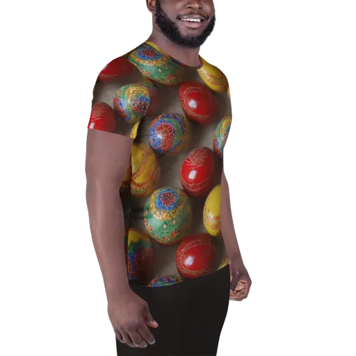 Carnival Baubles on a Men's Athletic T-Shirt