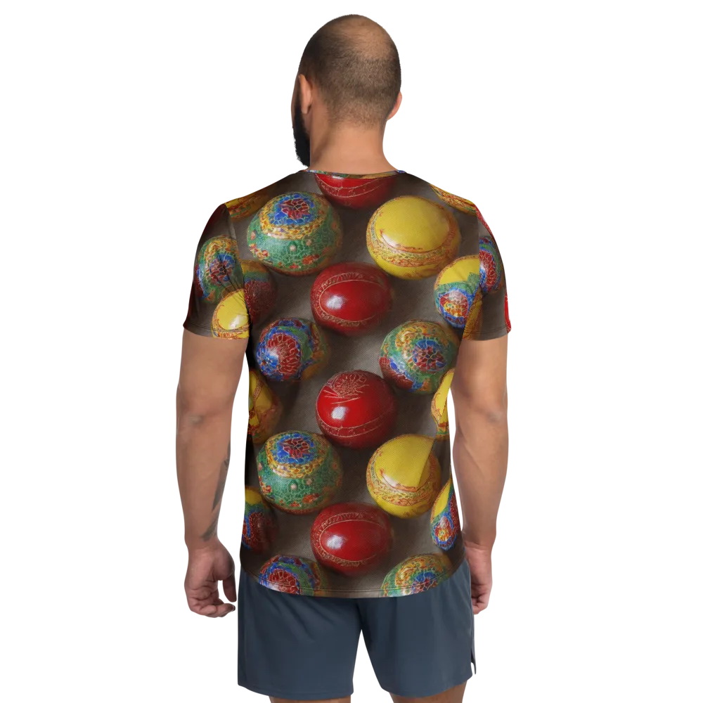 Carnival Baubles on Men's Athletic T-Shirt — Back