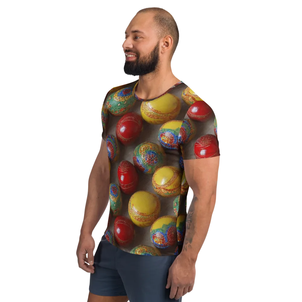 Carnival Baubles on Men's Athletic T-Shirt — Left