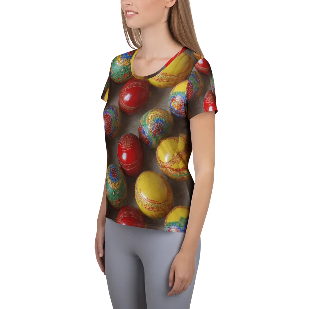 Carnival Baubles on Women's Athletic T-Shirt — Left