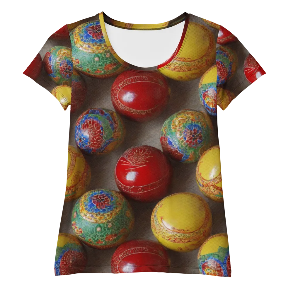 Carnival Baubles on Women's Athletic T-Shirt — Front