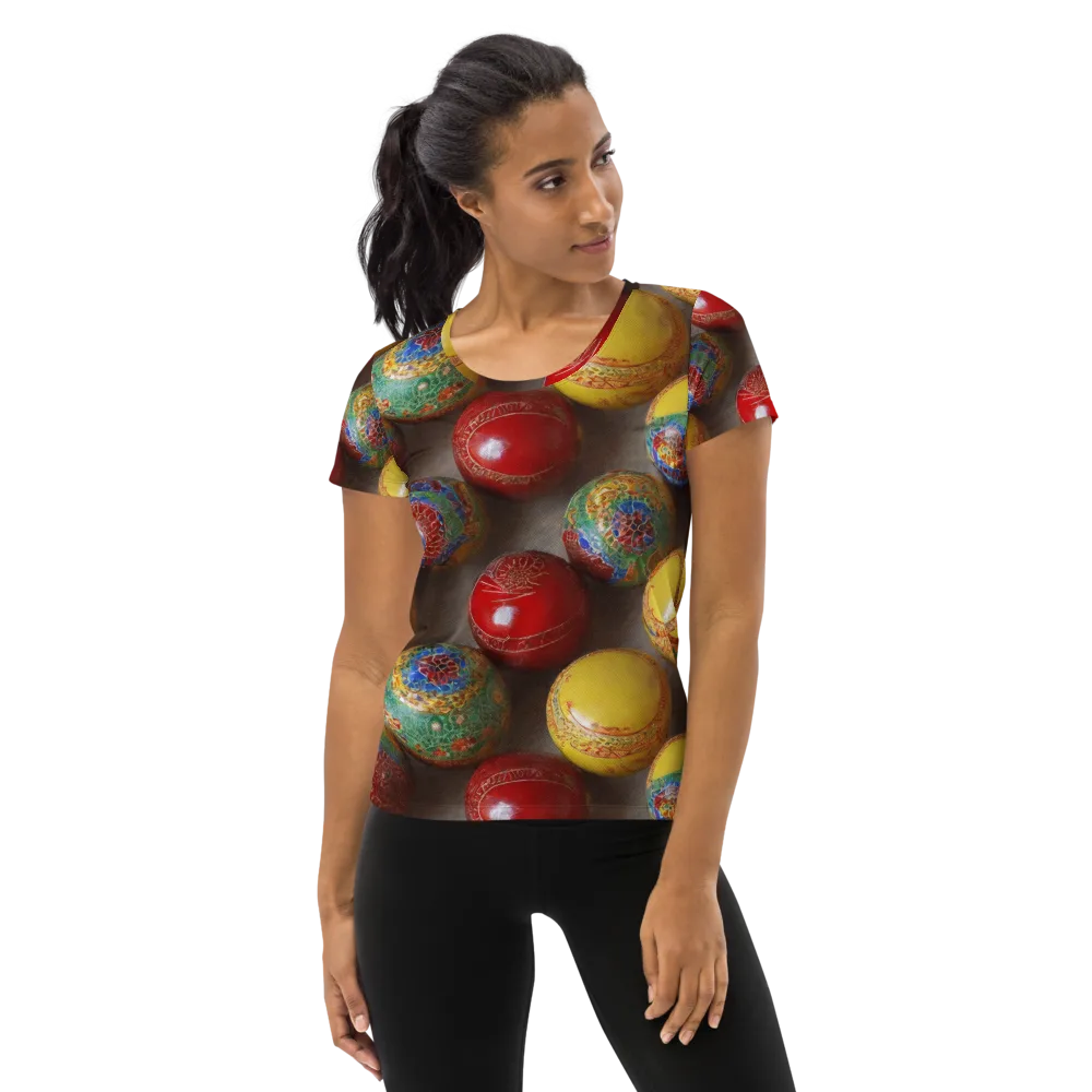 Carnival Baubles on Women's Athletic T-Shirt — Front