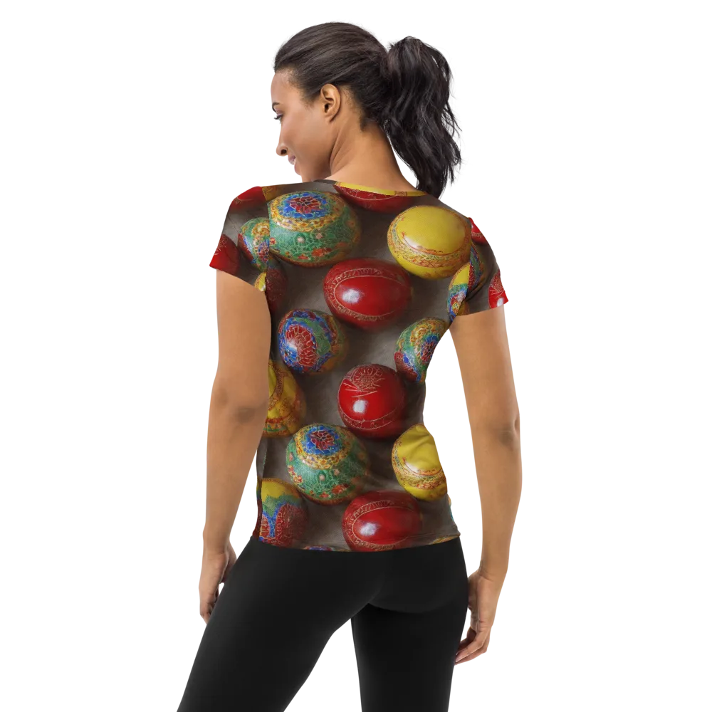 Carnival Baubles on Women's Athletic T-Shirt — Back
