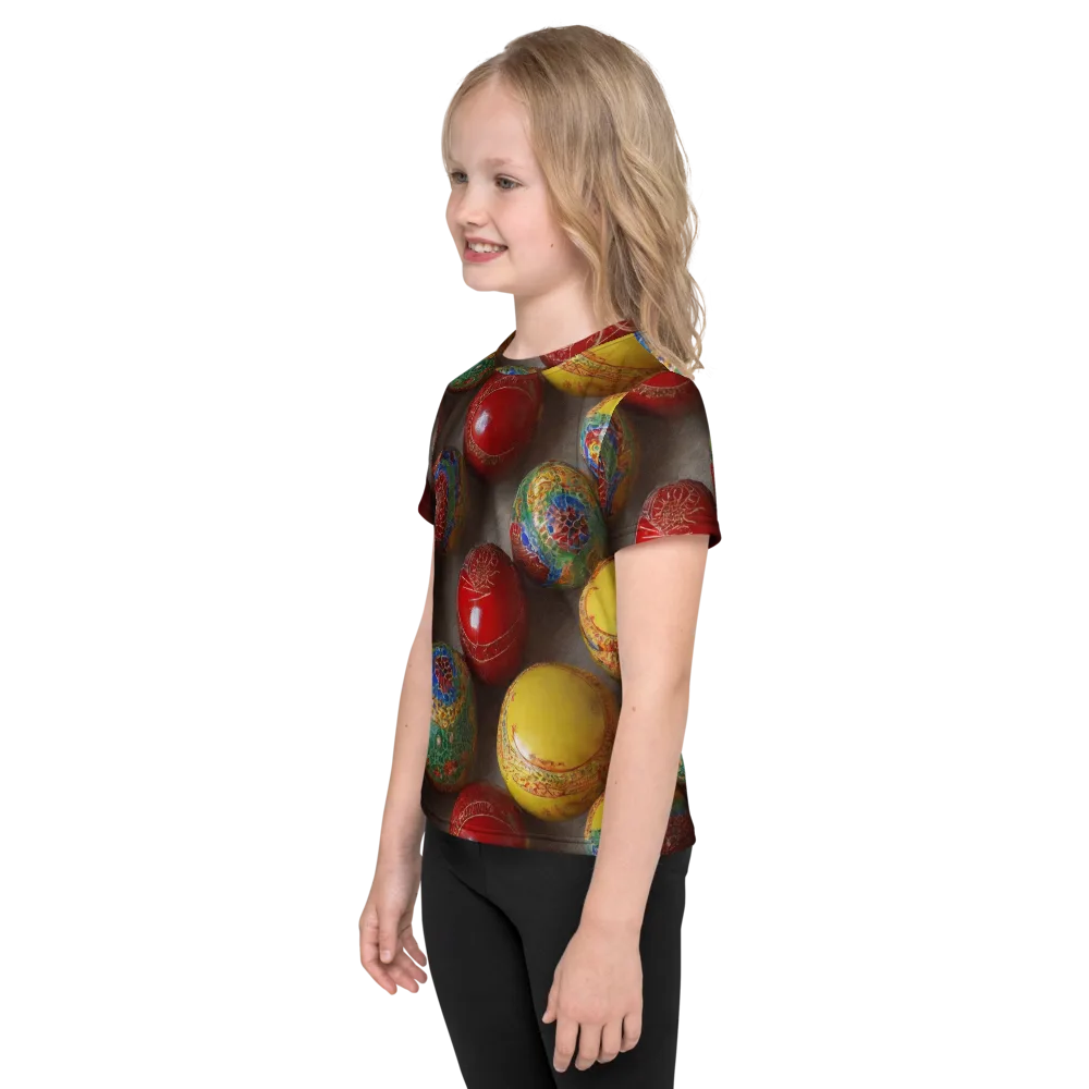 Carnival Baubles on Kids Crew Neck T-Shirt — Left