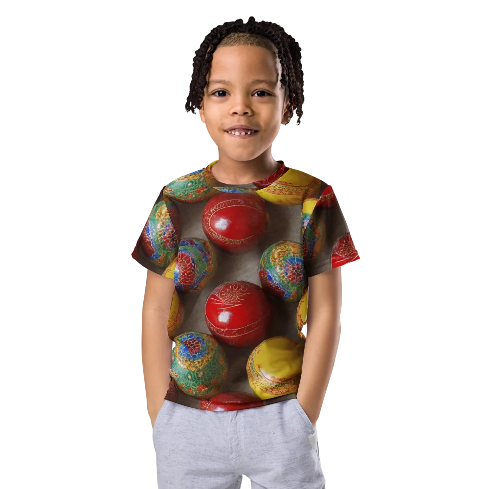 Carnival Baubles on Kids Crew Neck T-Shirt — Front