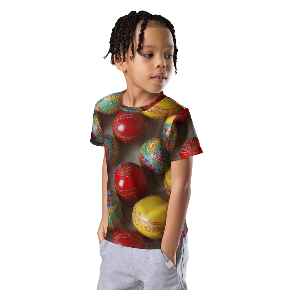 Carnival Baubles on Kids Crew Neck T-Shirt — Left Front