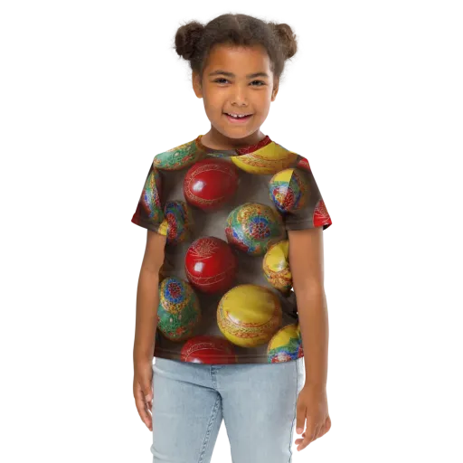 Carnival Baubles on a Kids Crew Neck T-Shirt