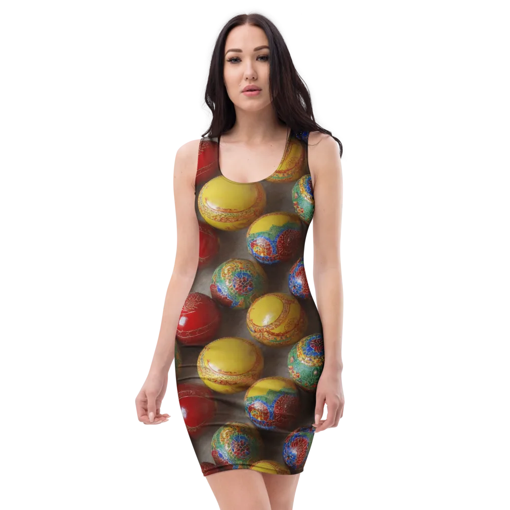 Carnival Baubles on Bodycon Dress — Front