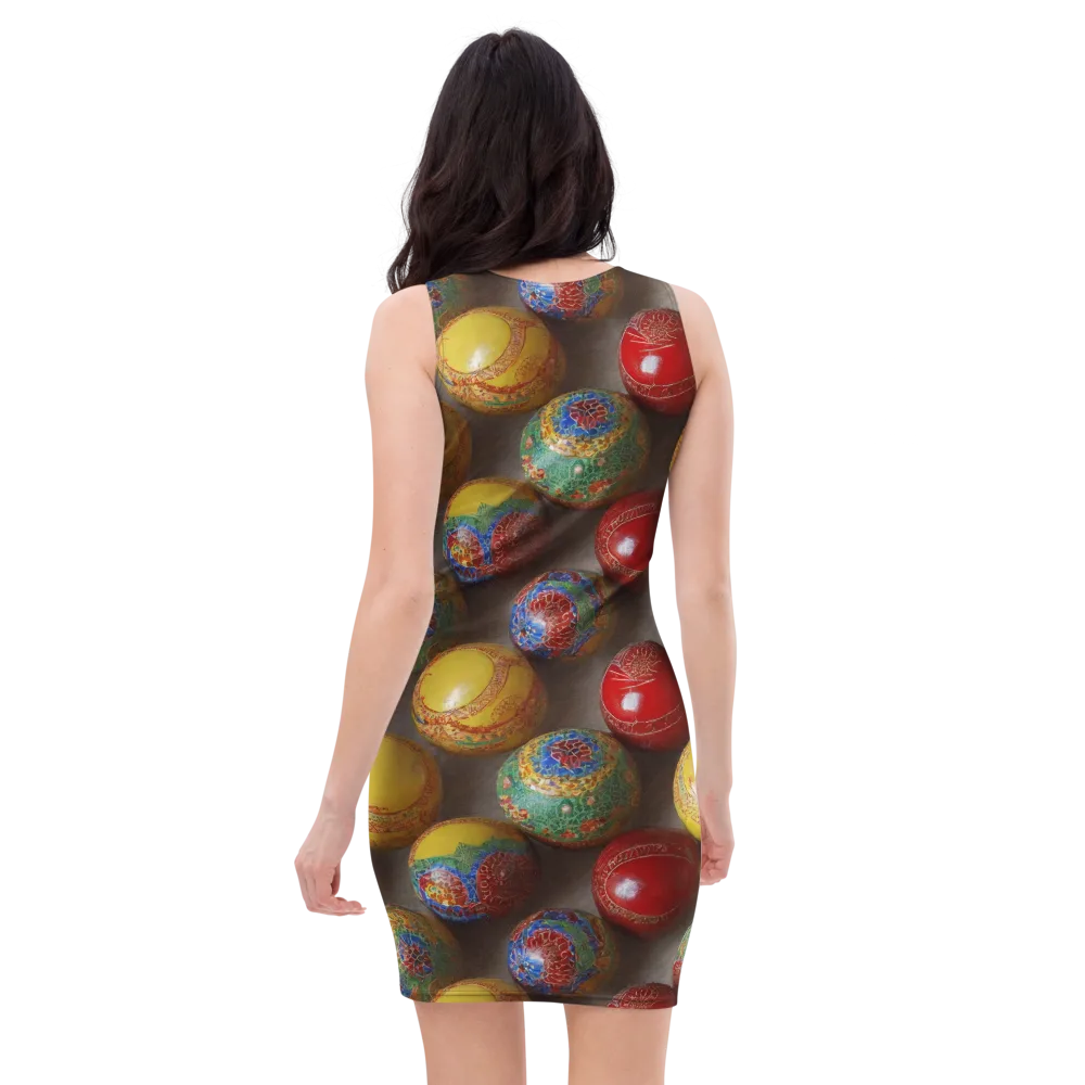 Carnival Baubles on Bodycon Dress — Back