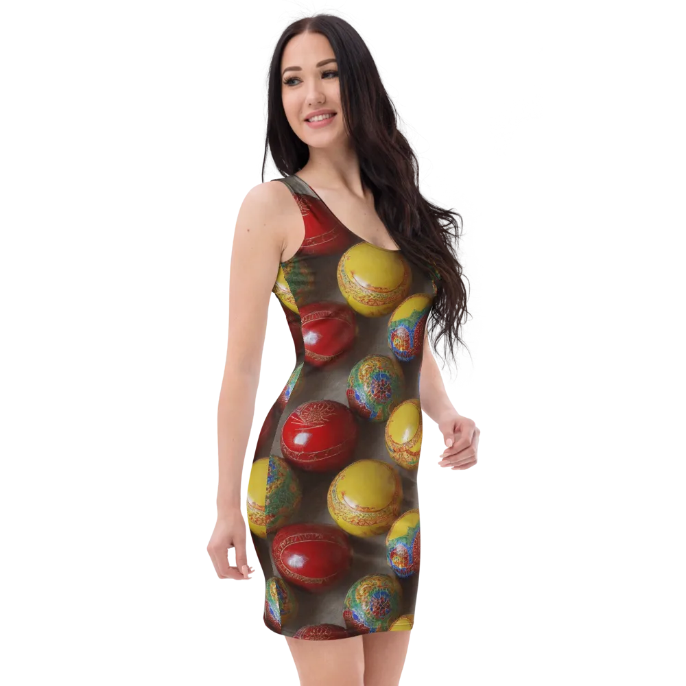 Carnival Baubles on Bodycon Dress — Right Front