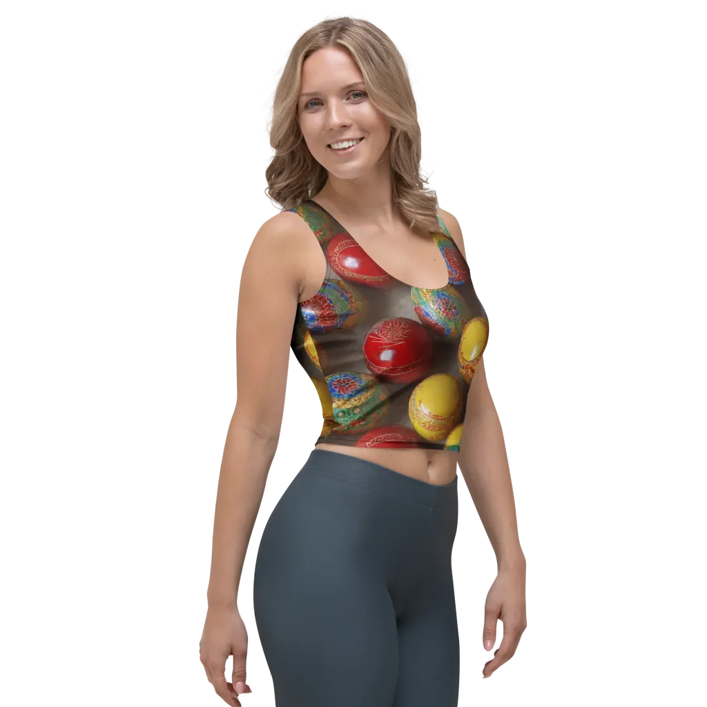 Carnival Baubles on Crop Top — Right Front
