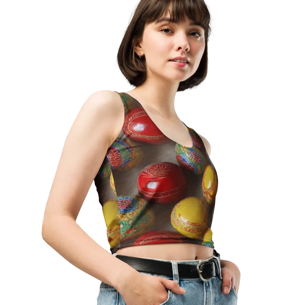 Carnival Baubles on Crop Top — Right Front