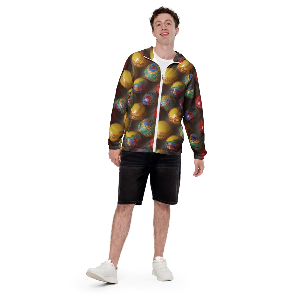 Carnival Baubles on Men's Windbreaker — Front