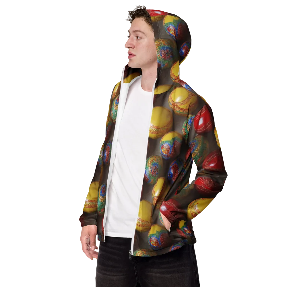 Carnival Baubles on Men's Windbreaker — Left Front