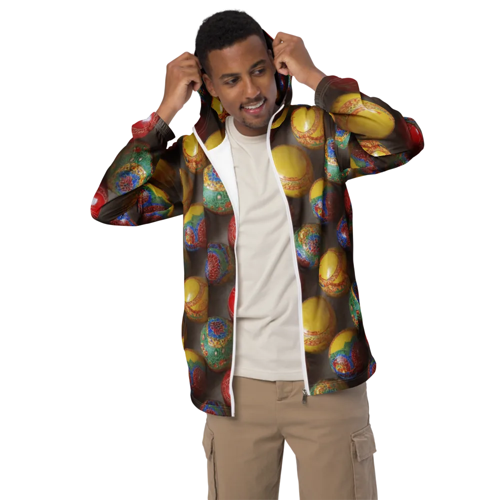 Carnival Baubles on Men's Windbreaker — Front