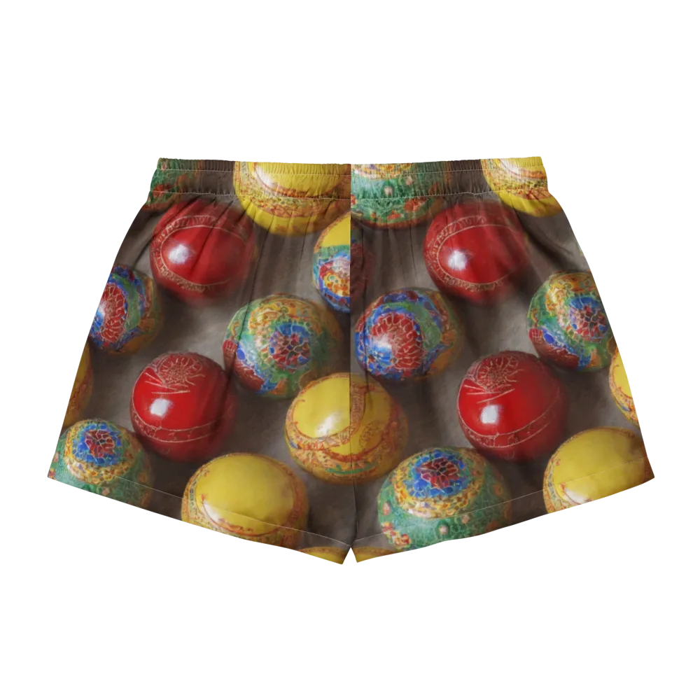 Carnival Baubles on Women's Pajama Shorts — Back