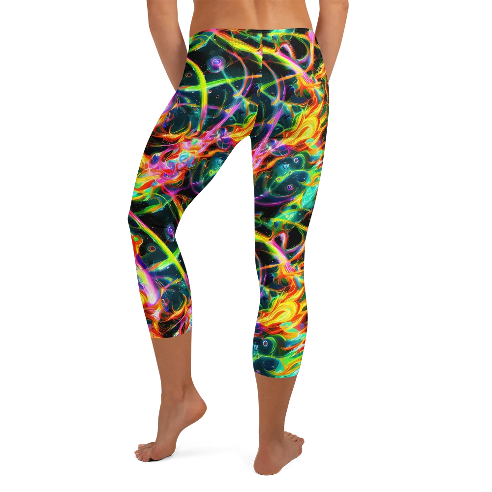 Astral Firestorm on Capri Leggings — Back