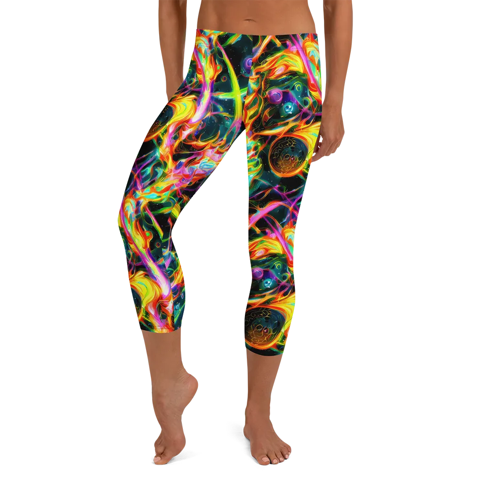Astral Firestorm on Capri Leggings — Front