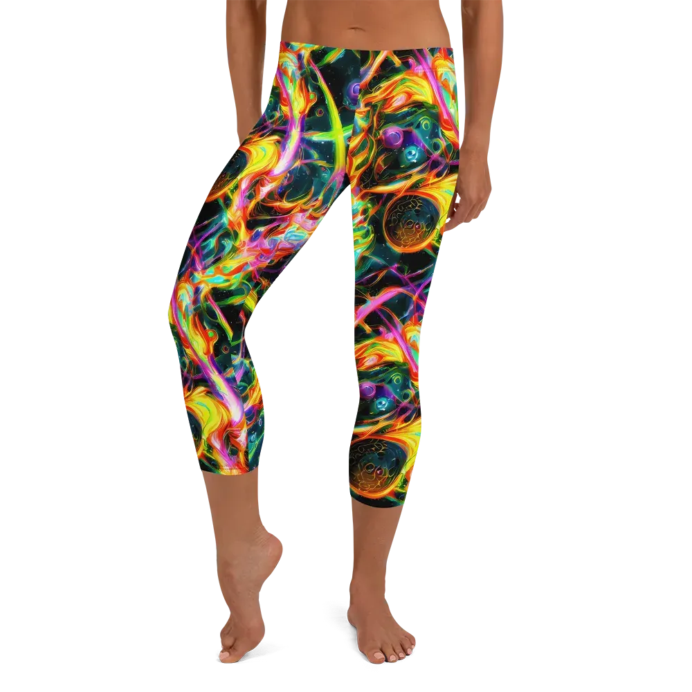 Astral Firestorm on Capri Leggings — Front