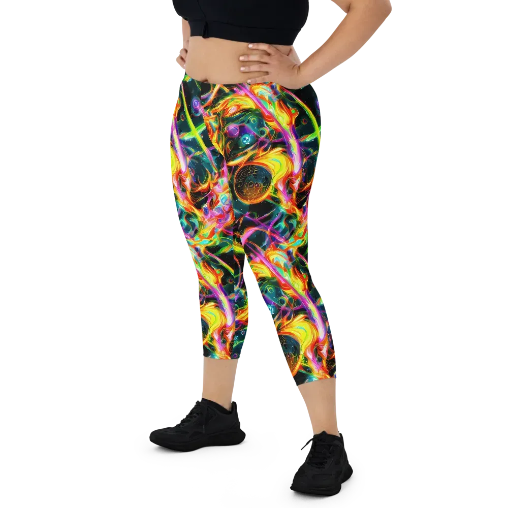 Astral Firestorm on Capri Leggings — Front