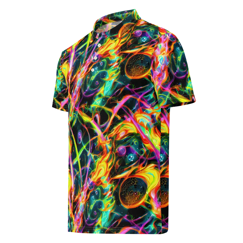 Astral Firestorm on Men's Slim Fit Polo Shirt — Left Front