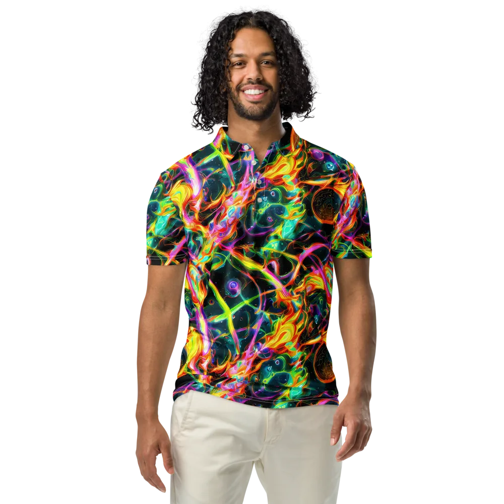 Astral Firestorm on Men's Slim Fit Polo Shirt — Front