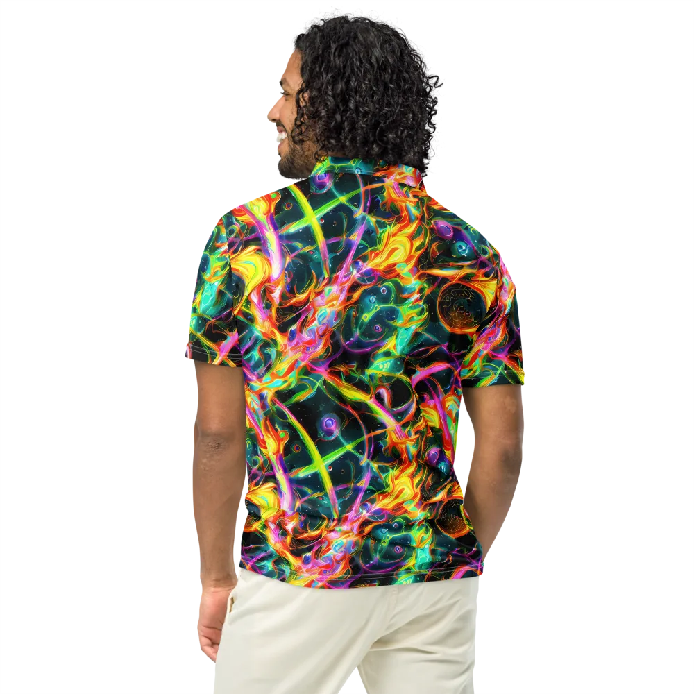 Astral Firestorm on Men's Slim Fit Polo Shirt — Back