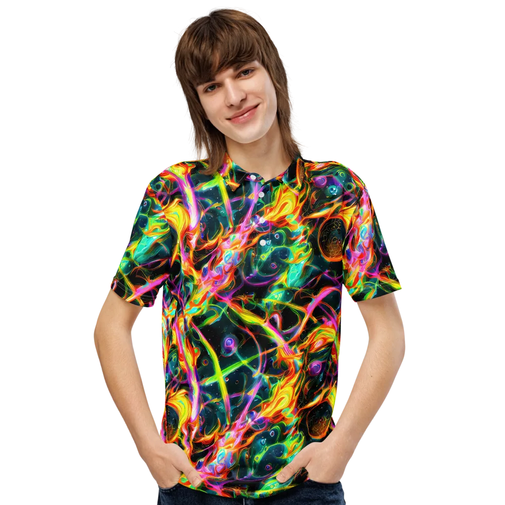 Astral Firestorm on Men's Slim Fit Polo Shirt — Front
