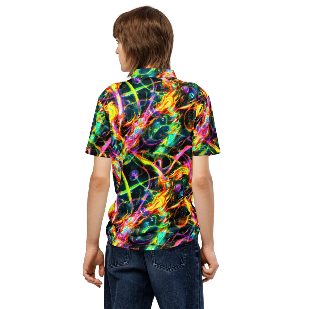 Astral Firestorm on Men's Slim Fit Polo Shirt — Back