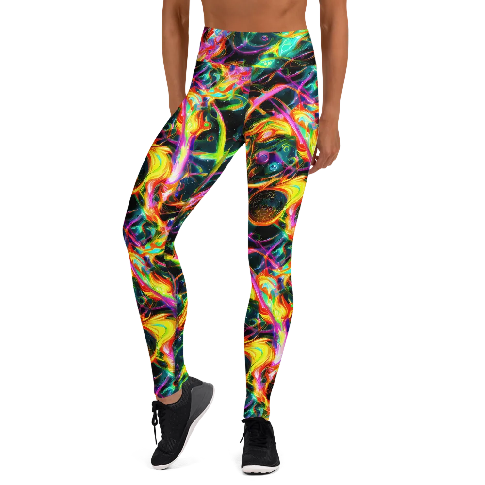 Astral Firestorm on Yoga Leggings — Front