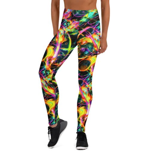 Astral Firestorm on a Yoga Leggings