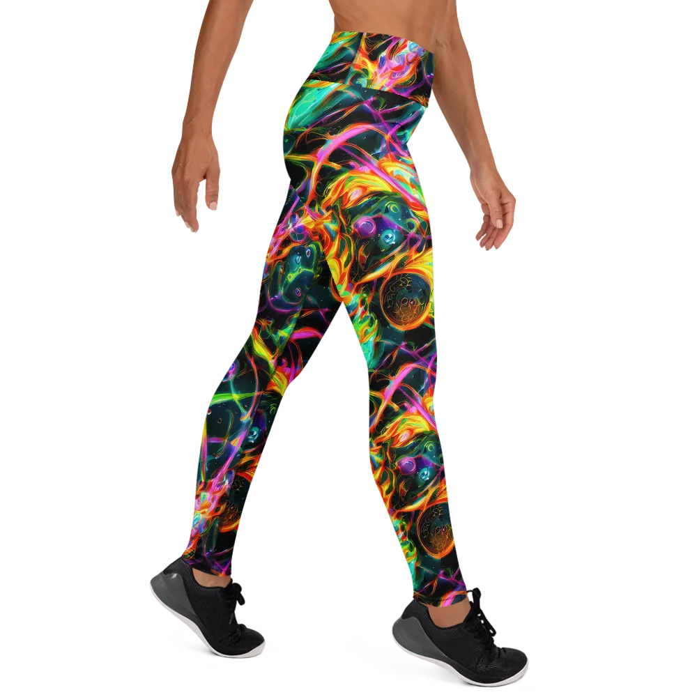 Astral Firestorm on Yoga Leggings — Right