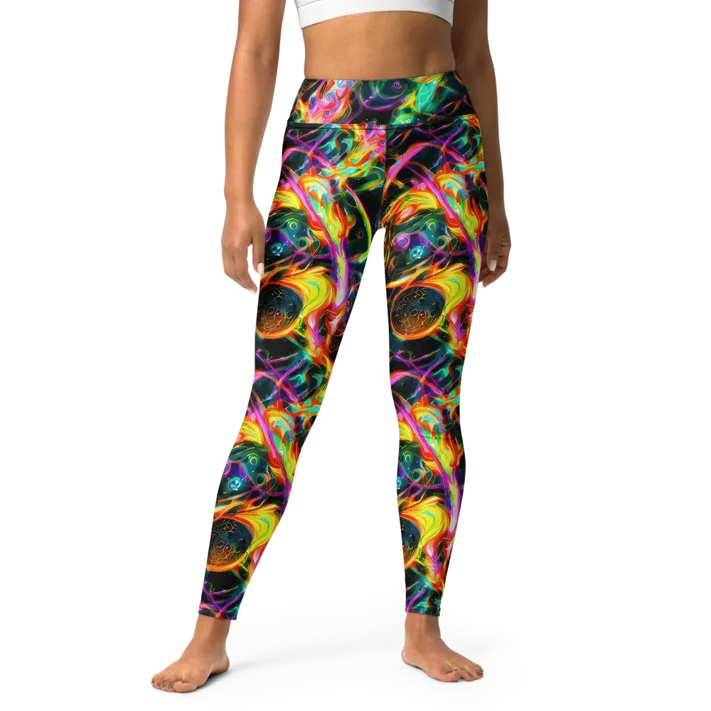 Astral Firestorm on Yoga Leggings — Front
