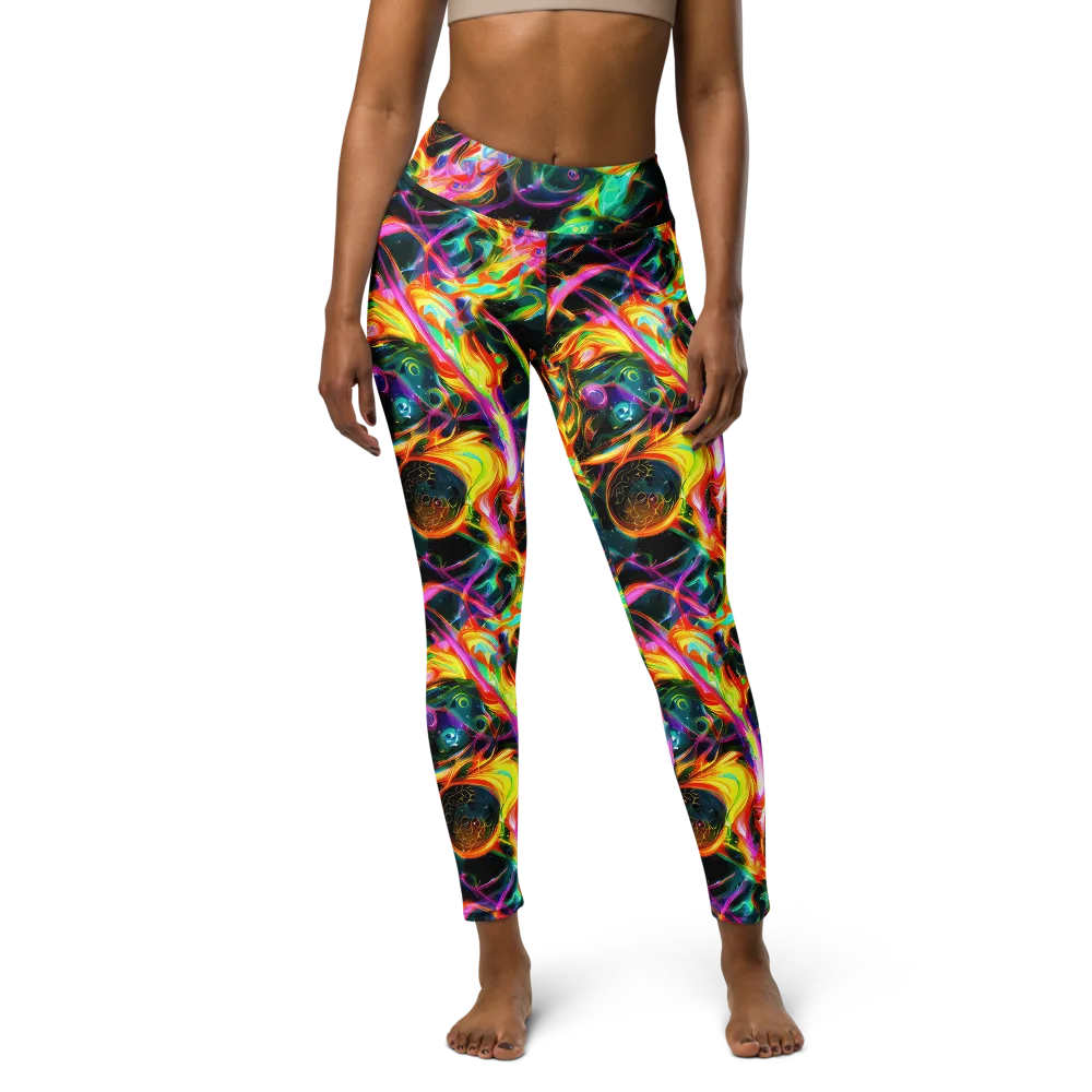 Astral Firestorm on Yoga Leggings — Front
