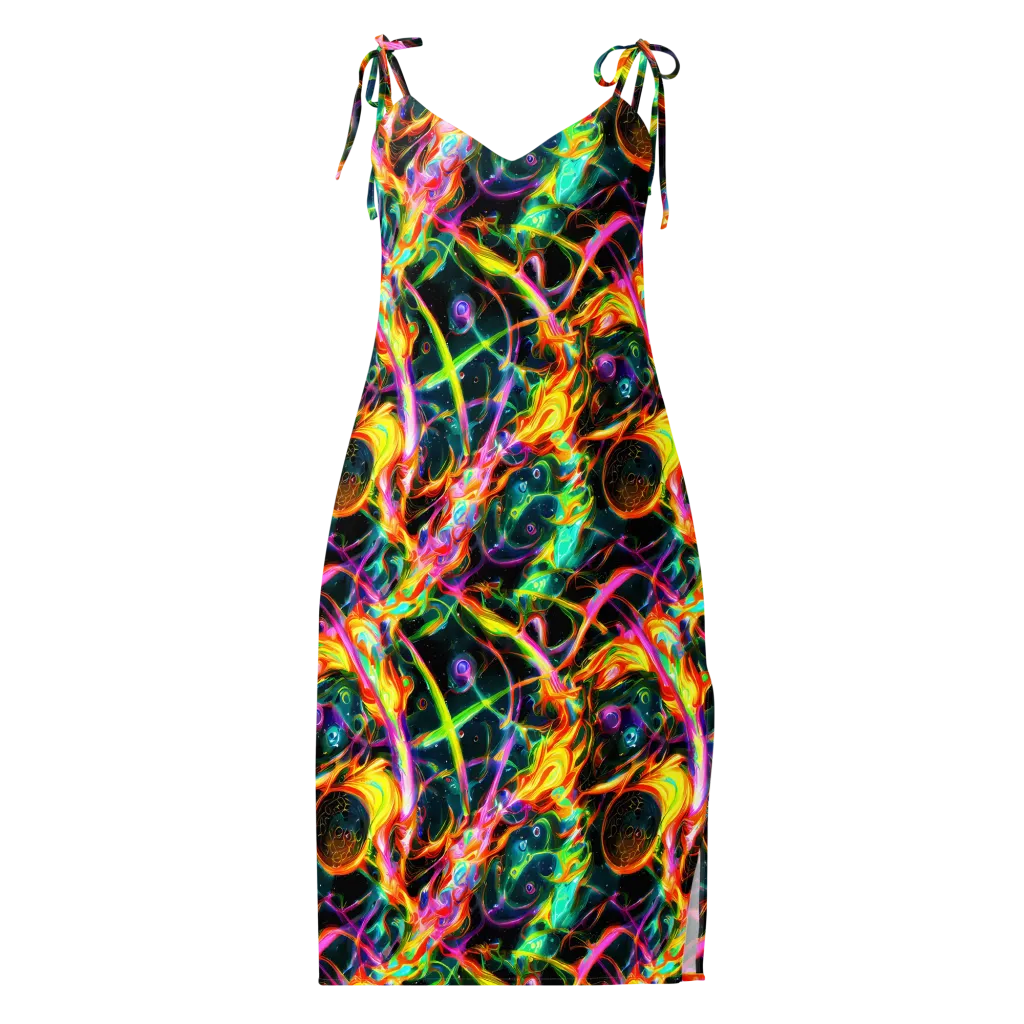 Astral Firestorm on Slip Dress — Front