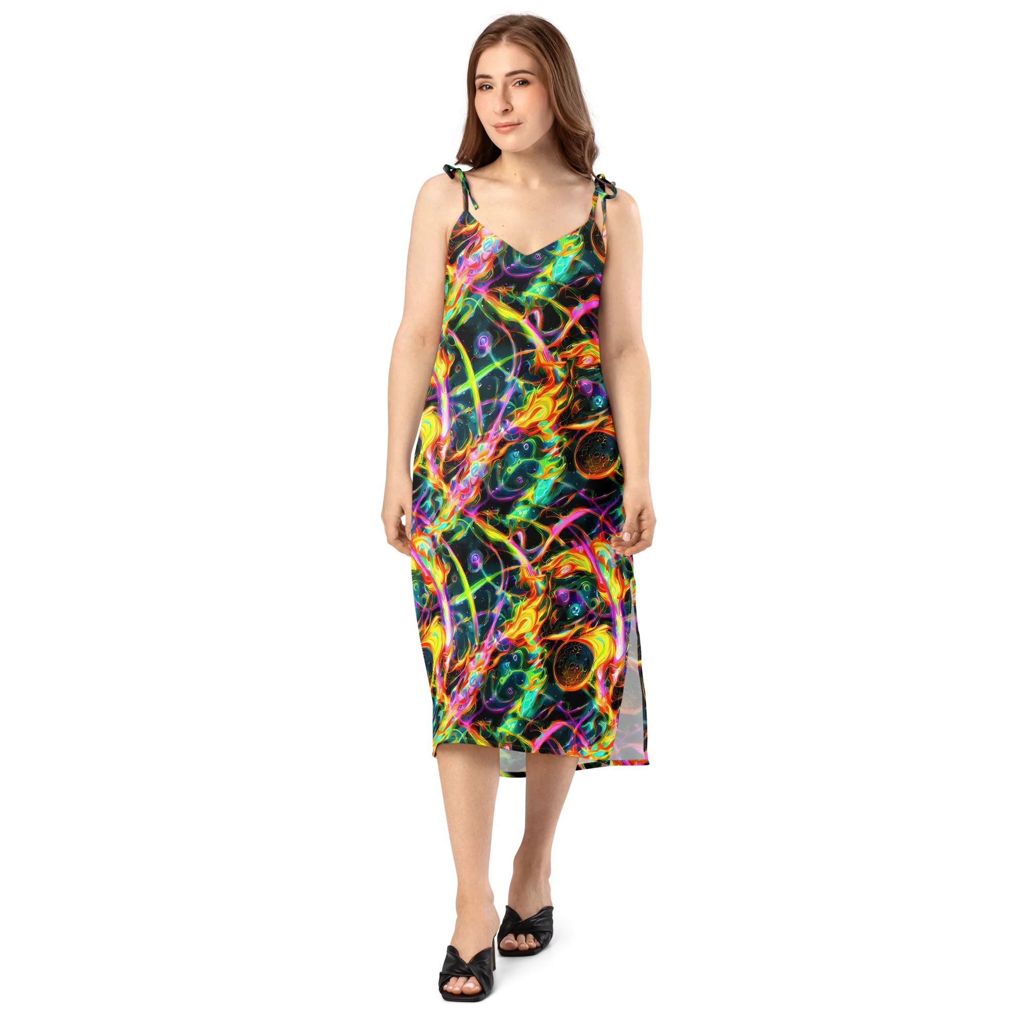 Astral Firestorm on Slip Dress — Front