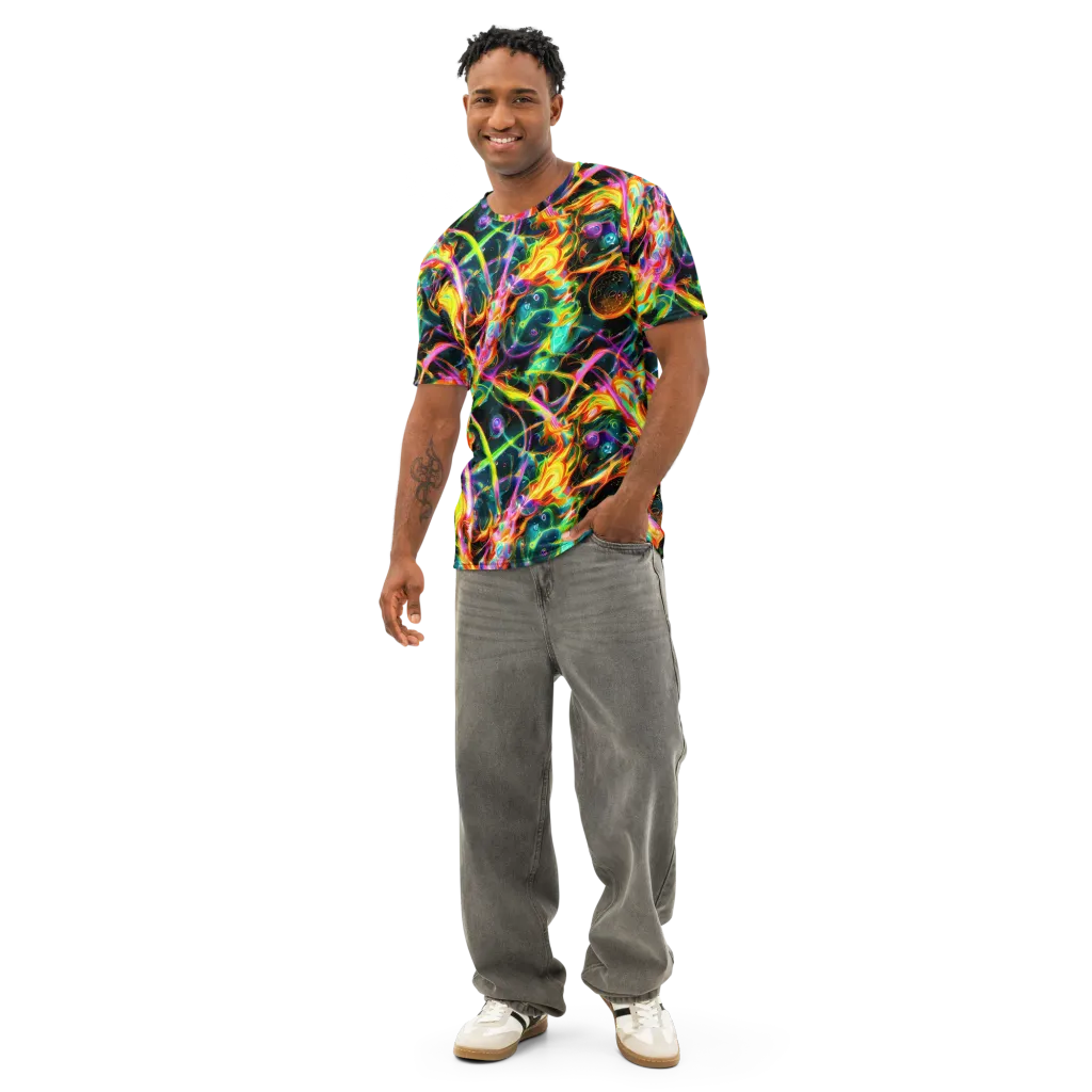 Astral Firestorm on Men's Cotton Crew Neck T-Shirt — Front