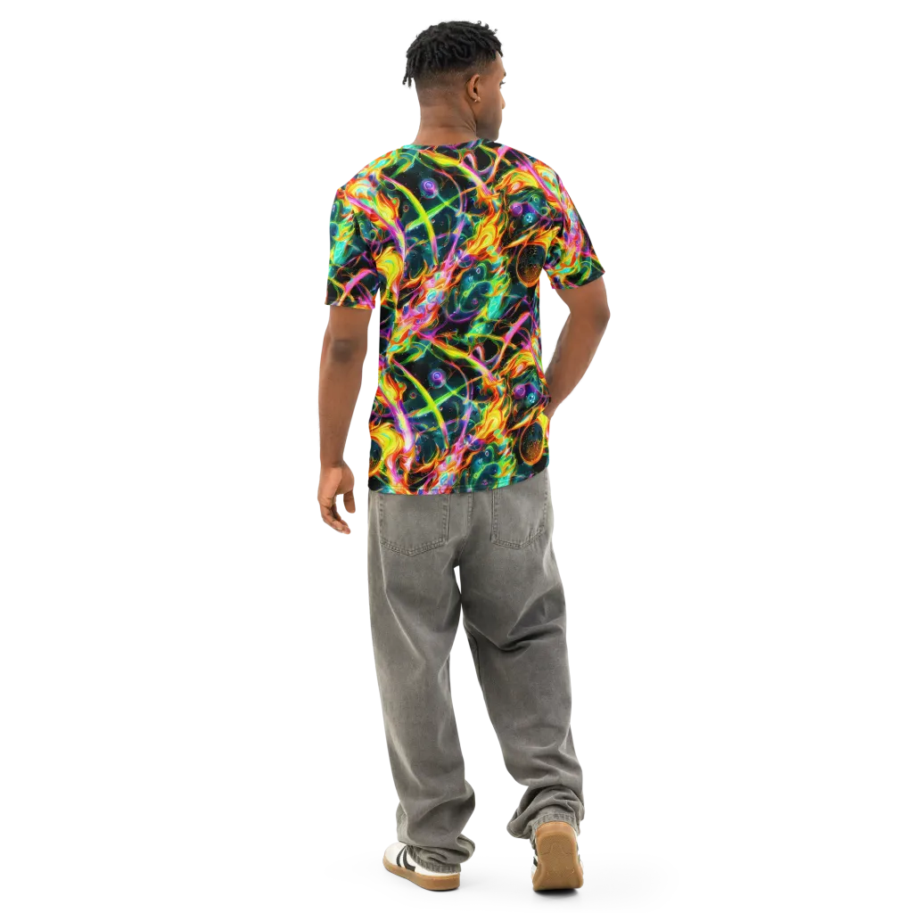Astral Firestorm on Men's Cotton Crew Neck T-Shirt — Back