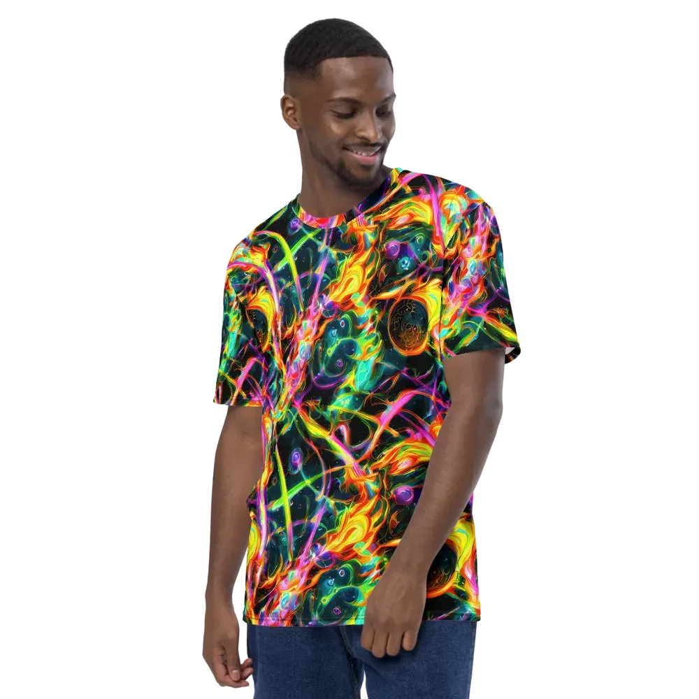Astral Firestorm on Men's Crew Neck T-Shirt — Left