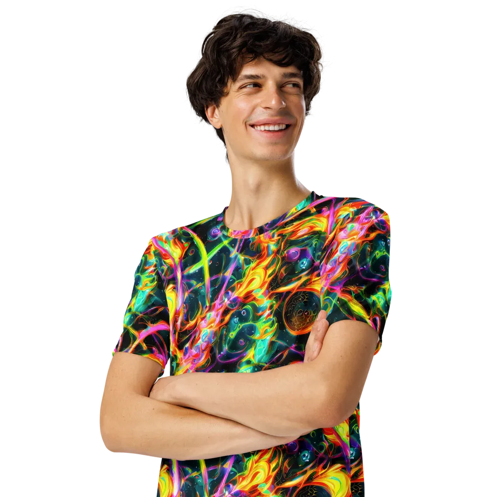 Astral Firestorm on Men's Crew Neck T-Shirt — Left Front