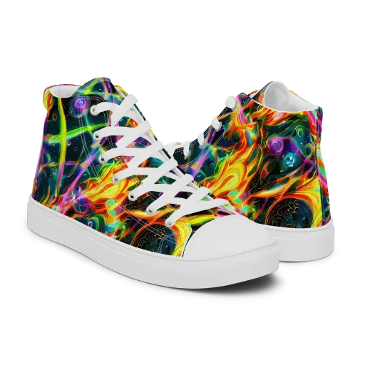 Astral Firestorm on a Men's High Top Canvas Shoes