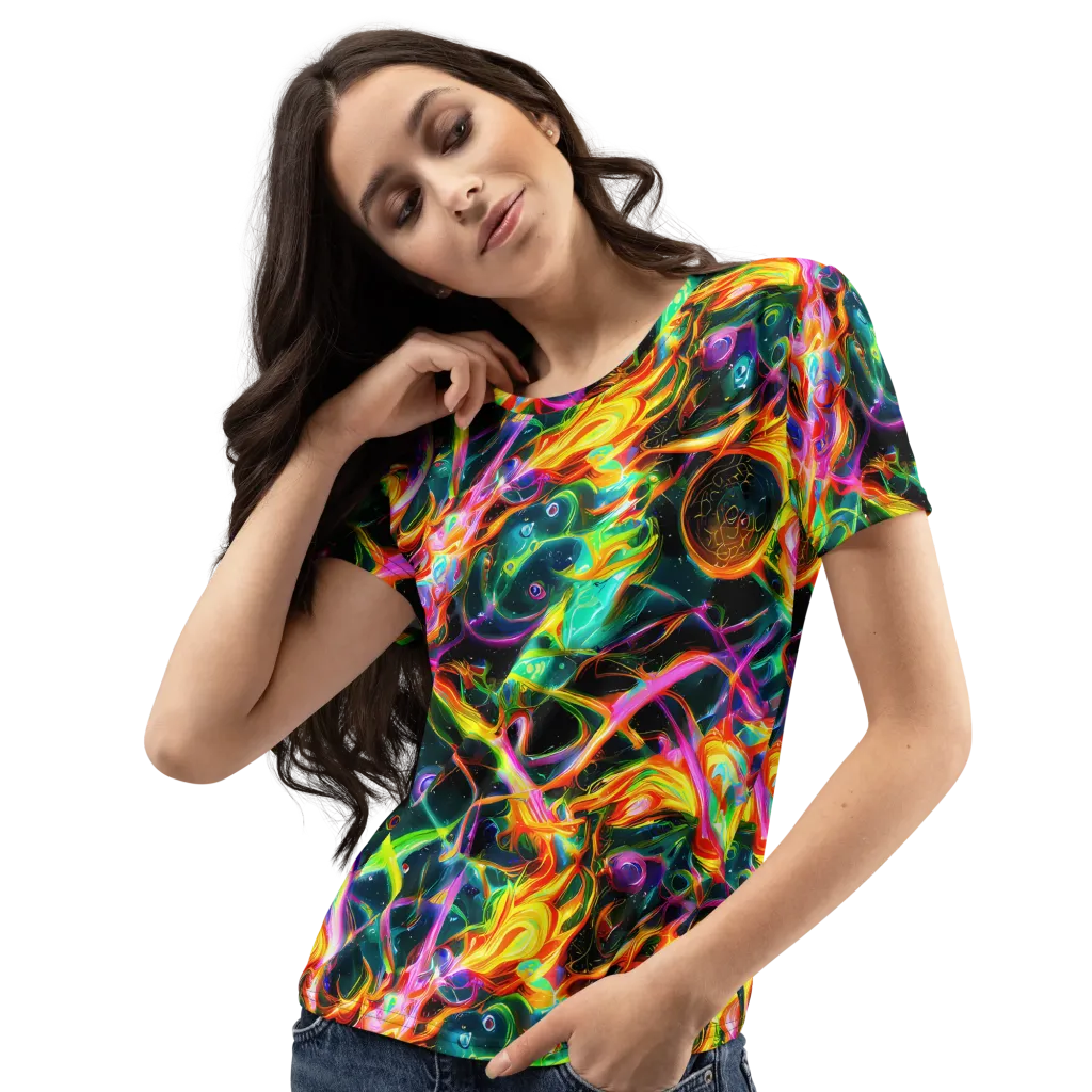 Astral Firestorm on Women's Crew Neck T-Shirt — Left Front