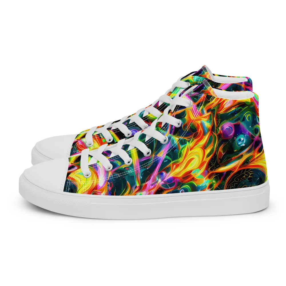 Astral Firestorm on Women's High Top Canvas Shoes — Left
