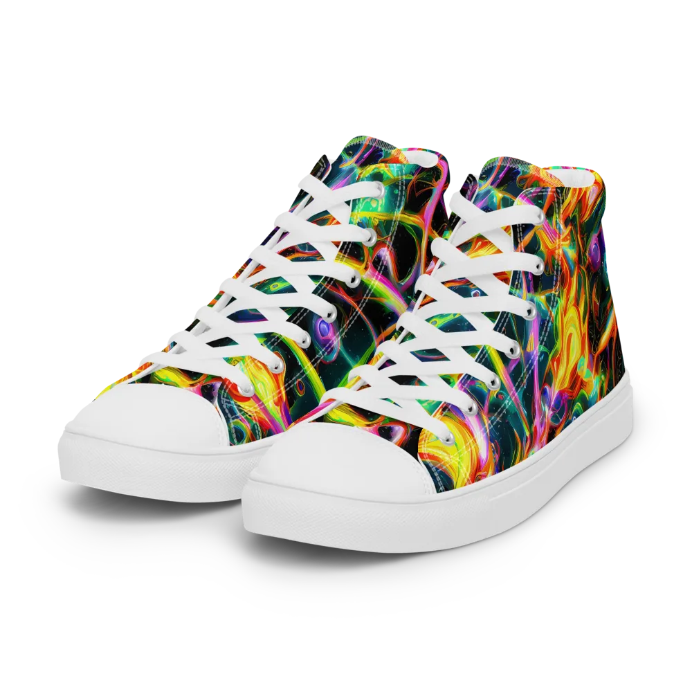 Astral Firestorm on Women's High Top Canvas Shoes — Left Front