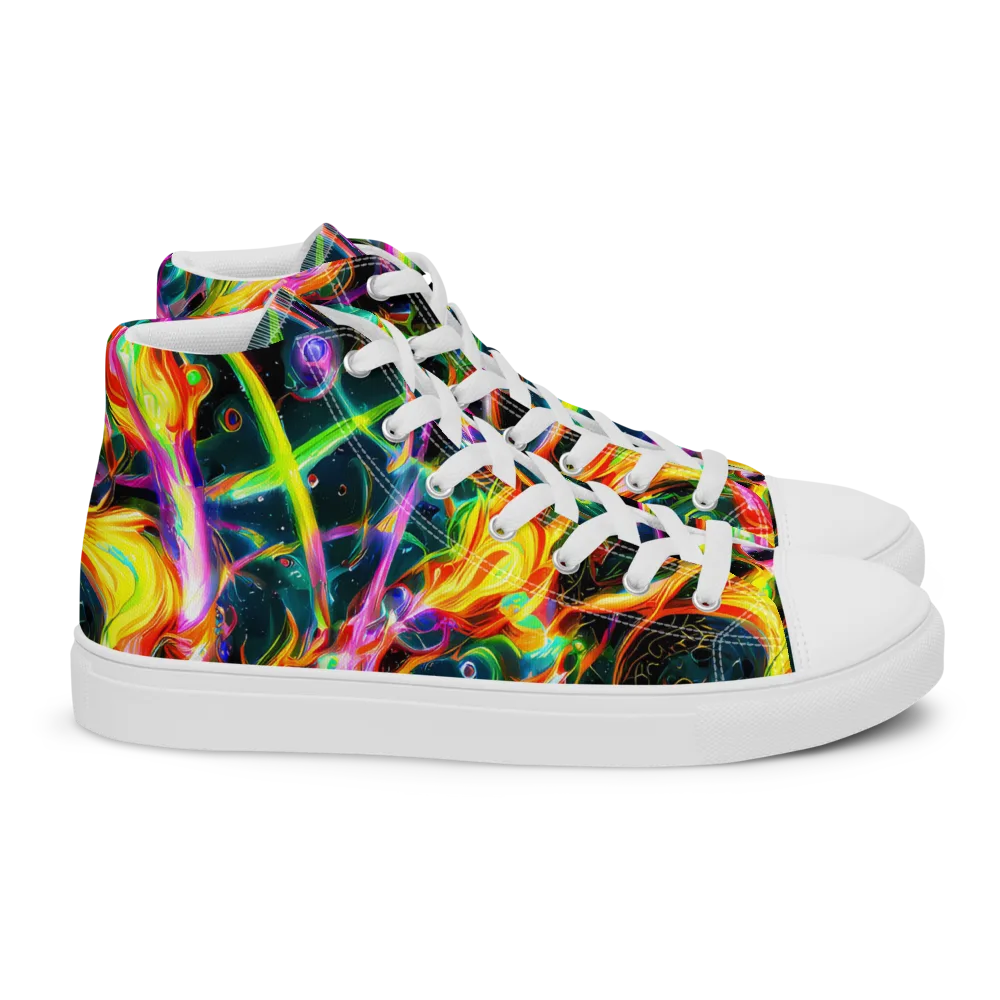Astral Firestorm on Women's High Top Canvas Shoes — Right